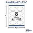 thumbnail image 5 of Etiquetas ovaladas en blanco imprimibles Avery 22570 Matte White 200, 5 of 5