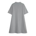 thumbnail image 7 of Summer Dress for Women V Neck Short Sleeve Linen Casual Solid Color Midi Dress with Pockets, 7 of 7