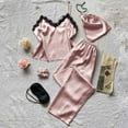 thumbnail image 2 of Oalirro Pajamas for Women Set Casual Short Sleeve Top with Long Pants Homewear Two-Piece Sleepwear Pink,L, 2 of 8