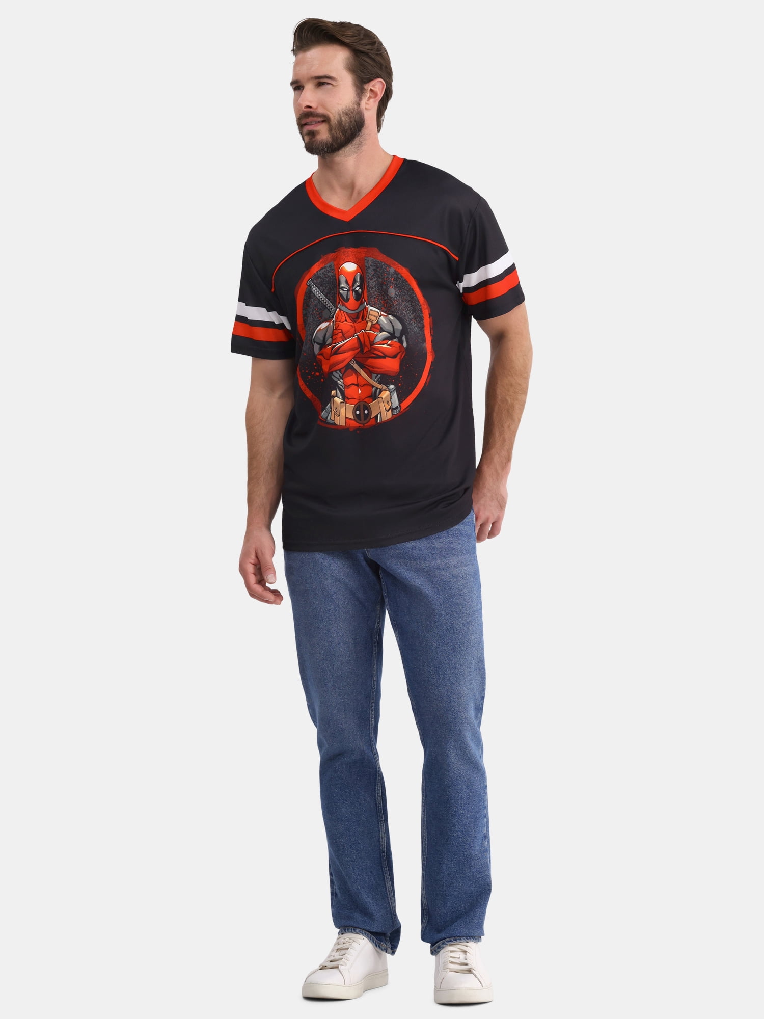 Deadpool Men's and Big Men's Graphic Soccer Jersey, Sizes XS-3XL