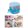 thumbnail image 5 of 20Pcs 2.4 inch Jelly Fabric Roll Floral Precut Craft Sewing Supplies Fabric Sets Blue, 5 of 8