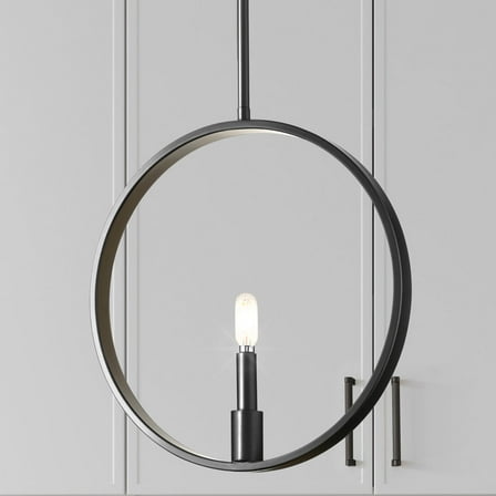 Luxury Modern Farmhouse Pendant, Matte Black, UHP4487