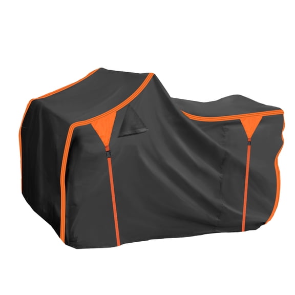 ATV Cover for Kawasaki Brute Force 750 Waterproof 4 Wheelers Quad Cover Outdoor Sun Rain Storage Protection 210D-PU Black, Orange 86.61x46.46x48.03in