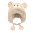 thumbnail image 4 of XIMIN Cute Cartoon Bear Ears Hat for Kid Girls Ear Protection Furry Faux Fur Beanie Hat kiing Climbing Hat Winter Fashion Warm Outdoor Ear Flaps Ski Hat, 4 of 4