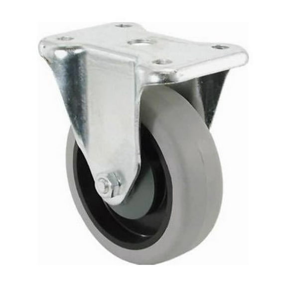 Shepherd Hardware 9737 400 Series 4-Inch Rigid Plate Caster, Rubber Wheel, 250-lb Load Capacity