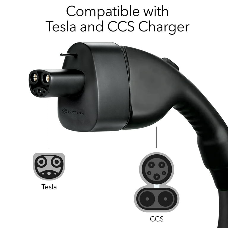 Lectron CCS Charger Adapter for Tesla - for Tesla Owners Only - Fast Charge  Your Tesla with CCS Chargers (Black)