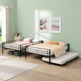 thumbnail image 4 of Black Full Over Full Metal Bunk Bed with Trundle, Modern Style, Space - Saving, Easy to Assemble, 4 of 8