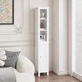 thumbnail image 6 of Oufan 66.92" Tall Bathroom Storage Cabinet with Adjustable Shelves,Slim 1 Doors Freestanding Cabinet with Anti-Tip, Open compartments, for Home, Small Spaces, Bathroom,Kitchen, Living Room, White, 6 of 10