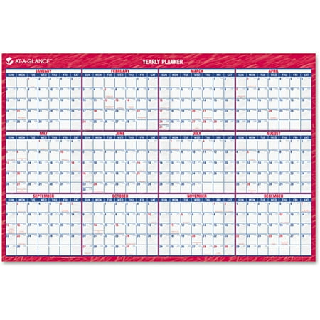 At-A-Glance Vertical/Horizontal Erasable Wall Planner, 32" x 48", 2014