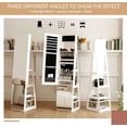 thumbnail image 3 of Onbeam Modern 360° Swivel Jewelry Armoires in White with LED Lights and Mirror for Adult Women, 3 of 7