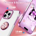 thumbnail image 3 of Casetego for iPhone 15 Pro Max Case,Shockproof Slim Fit Rugged Drop-Resistant Full Body Protective Cover with Ring Holder Stand Support Car Mount Case,Clear/Rose Gold, 3 of 7