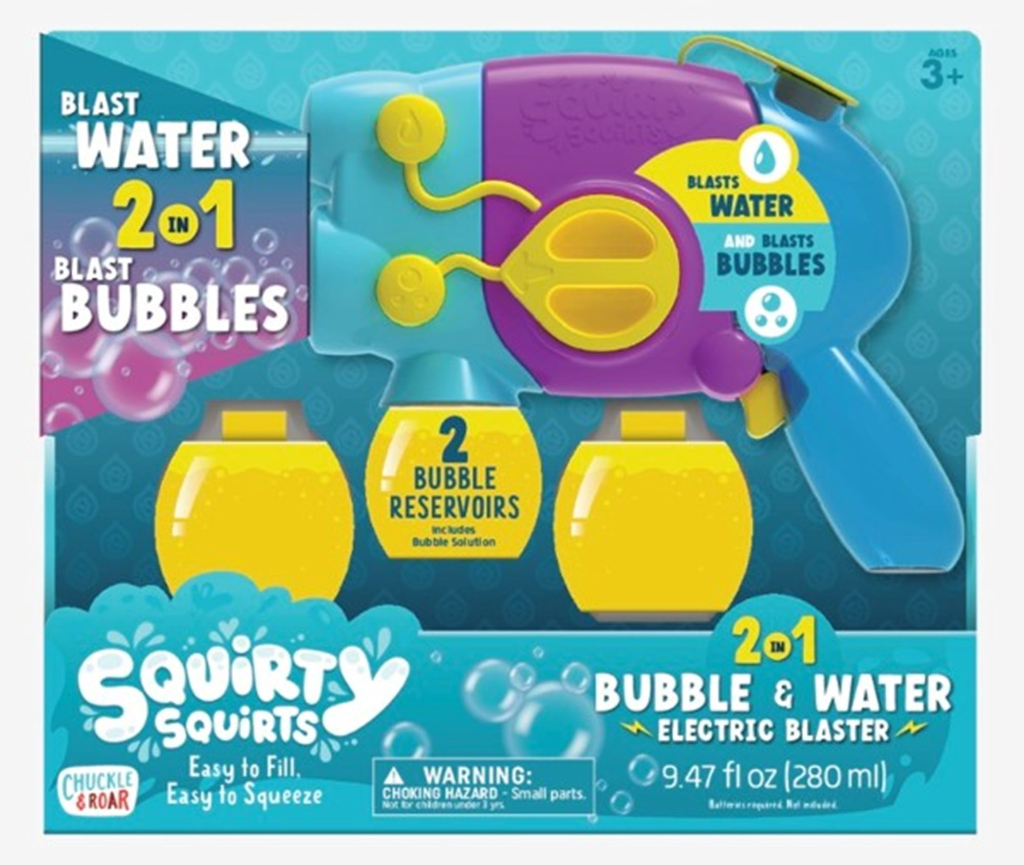 Chuckle & Roar 2-in-1 Bubble & Water Electric Blaster for Children Ages 3+, by Buffalo Games