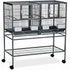 Prevue Pet Products Hampton Deluxe Divided Breeder Cage with Stand, Black Hammertone