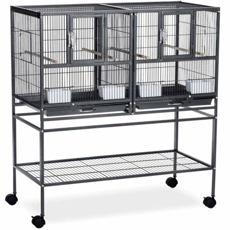 UPC: 0048081000700 | Prevue Pet Products Hampton Deluxe Divided Breeder Cage with Stand Black Hammertone