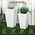 thumbnail image 4 of Outsunny 2-Pack MgO Flower Pots with Drainage Hole, Outdoor Planters White, 4 of 9