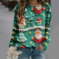 thumbnail image 2 of Sgkm Fashion Womens Tops Christmas Graphic O Neck Oversized Sweatshirt Vibrant Tops for Women Trendy L Green, 2 of 6