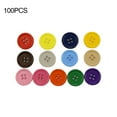 thumbnail image 2 of 100 Pcs Boutons de Couture Colorés en Plastique Couleur Mixte DIY Ronds 4 Trous Boutons de Scrapbooking, 2 of 8