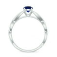 thumbnail image 2 of Rosec Jewels 1/2 CT Created Blue Sapphire Crossover Engagement Ring with Diamond, 925 Sterling Silver, US 12.00, 2 of 9
