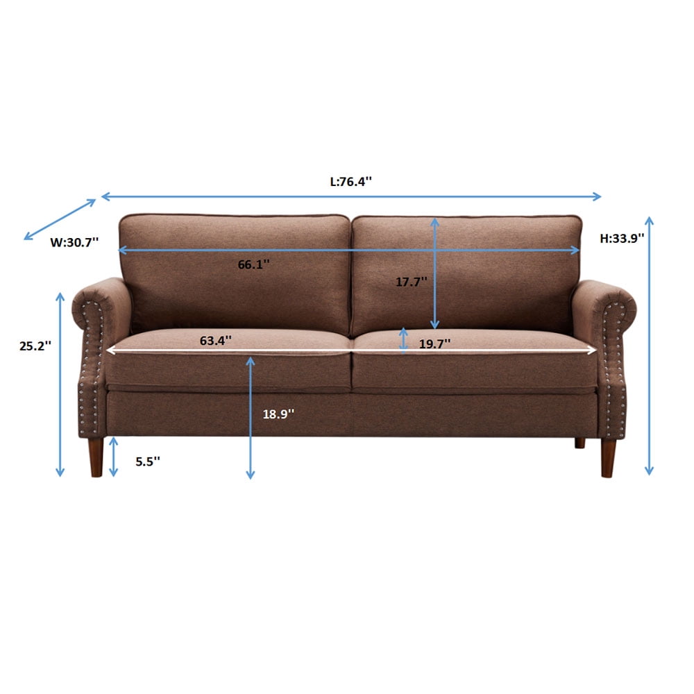 Kepooman Modern 2 Piece Sofa and Loveseat Set for Living Room Bedroom Office, Brown Kepooman Modern 2 Piece Sofa and Loveseat Set for Living Room Bedroom Office, Brown