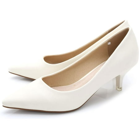 

Pfhytec LU Pumps Shoes for Women Low Heels Wedding Dressy Sexy Kitten Heels Closed Pointed Toe Pumps Shoes