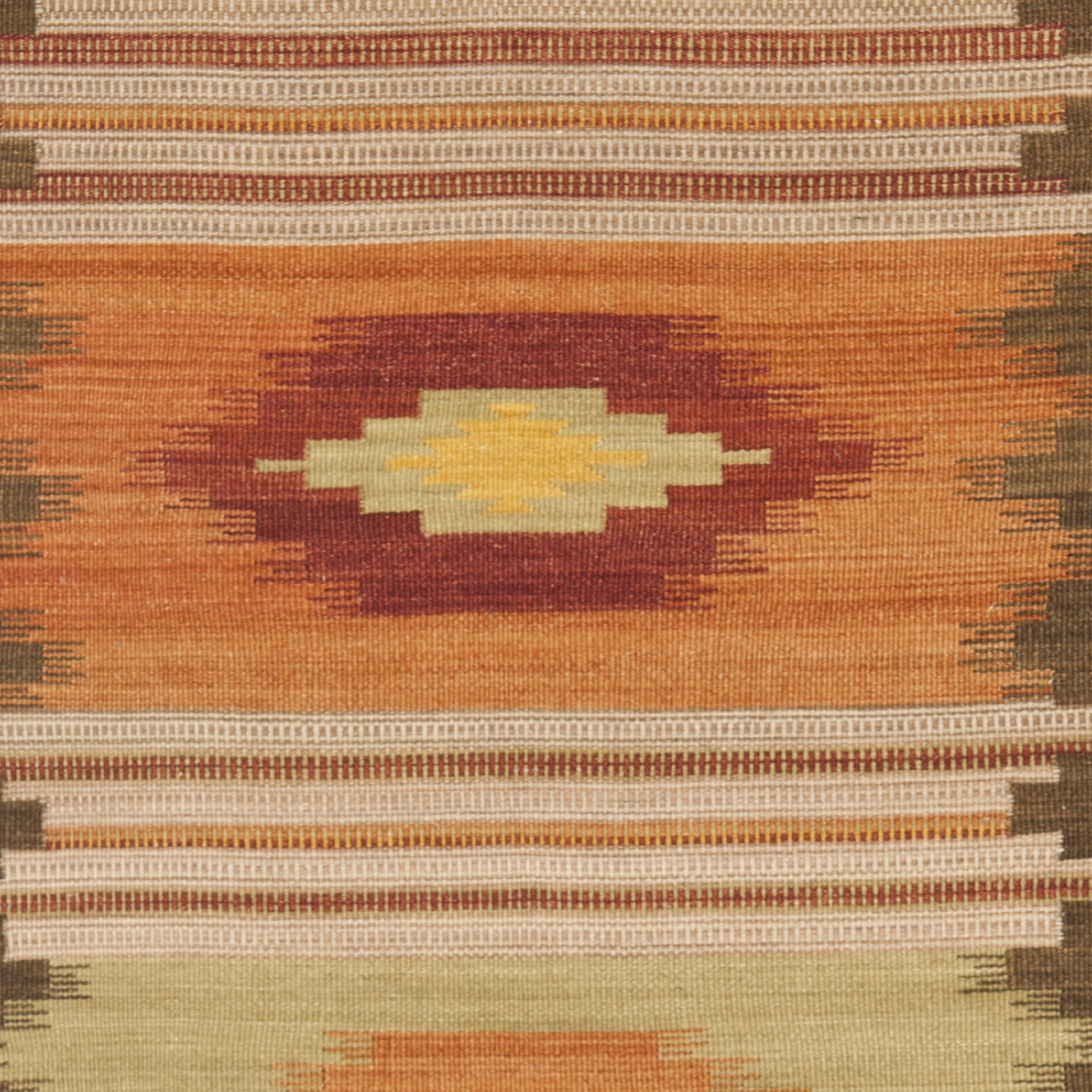 SAFAVIEH Kilim Cabrail Southwestern Wool Area Rug, Brown/Multi, 5' x 5' Square