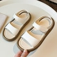 thumbnail image 2 of Wdgfv Girls Summer Sandals Soft Sole Comfortable Beach Shoes for Toddler Kids Casual Flat Open Toe Footwear White 6.5-7Years, 2 of 4