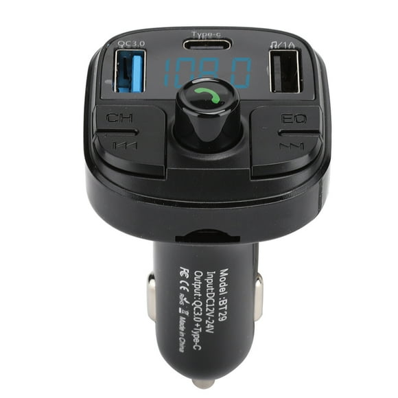 QC3.0 Type C Dual USB BT29 Car Bluetooth 5.0 MP3 Radio Player for FLAC / WMA / APE