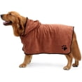 thumbnail image 2 of Albornoz para perros Suave superabsorbente Lujosamente 100% microfibra Toalla de secado para perros con capucha/cinturón para perros grandes, medianos y pequeños, marrón, M oso de fresa Electrónica, 2 of 6