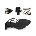thumbnail image 2 of BLISSFUL STEP Pointed Toe Slingback Chunky Heels Sandals for Women Black (Size 9), 2 of 6