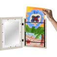 thumbnail image 3 of Americanflat 10x12.5 Kids Art Frame - Front Loading Picture Frame - Set of 2 - Use as 8.5x11 Frame with Mat or 10x12.5 Frame Without Mat - My Mini Masterpiece - Holds 100 Artworks - Light Wood, 3 of 8