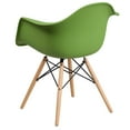 thumbnail image 2 of Alonza Series Green Plastic Chair with Wooden Legs, 2 of 7