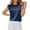 200#Dark Blue, variant on Njagoc3 Womens Fashion Solid Loose T-Shirt Short Sleeve Sequin Blouse Round-Neck Casual Tops