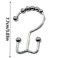 thumbnail image 3 of Stainless Steel Shower Curtain Hooks With 5 Bearings Rustproof Bathroom Hooks S Hook Design Noise Smooth Sliding 12 Pack 12PCS, 3 of 5