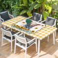 thumbnail image 2 of Pig Sunflowers Table Cloths for 3 Foot Rectangle Tables, Yellow Floral Elegant Checkered Pastoral Patio Waterproof Elastic Fitted Tablecloths, Washable Rectangular Table Cover for Camping, 2 of 8
