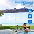 thumbnail image 4 of Dextrus 15FT Double-Sided Patio Umbrella&nbsp; w/Solar Lights, Large Outdoor Table Umbrella 48 LED Lights for Patio, Navy Blue, 4 of 5