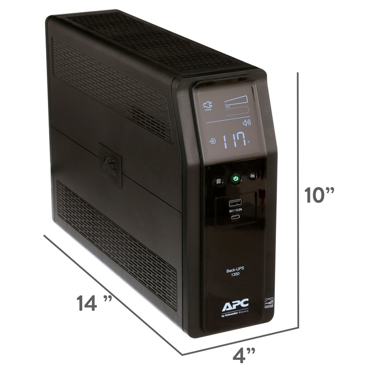 APC UPS Battery Backup Surge Protector for Computer Use 1350VA 810W Back UPS Pro BN1350M2 Black Walmart