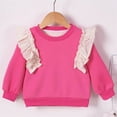 thumbnail image 2 of FAIWAD Long Sleeve Sweatshirt for Girls Toddler Kids Cute Ruffle Crewneck Pullover Fleece Casual Clothes, 0-6Y, 2 of 8