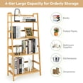 thumbnail image 6 of Spaco 4-Tier Bamboo Bookshelf Ladder Shelf Plant Stand Rack-Natural, Tall Bookshelf, Shelves for Living Room, Home Office, Bedroom, Balcony, 6 of 9