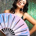 thumbnail image 4 of Popping Fan, Pequeño Uso De Danza De Mano De Uso Portátil De Material PVC Material De Estilo Clásico Color Vibrante Apertura Fácil Para El Concierto De Actuación En El, 4 of 7