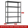 thumbnail image 3 of Shuntong 48" W x 18" D x 72" H Garage Shelving Heavy Duty Loads 3500 Lbs, 5 Tier Adjustable Storage Shelves Metal Shelving, Standing Utility Shelf Racks for Pantry Warehouse Kitchen, 3 of 7