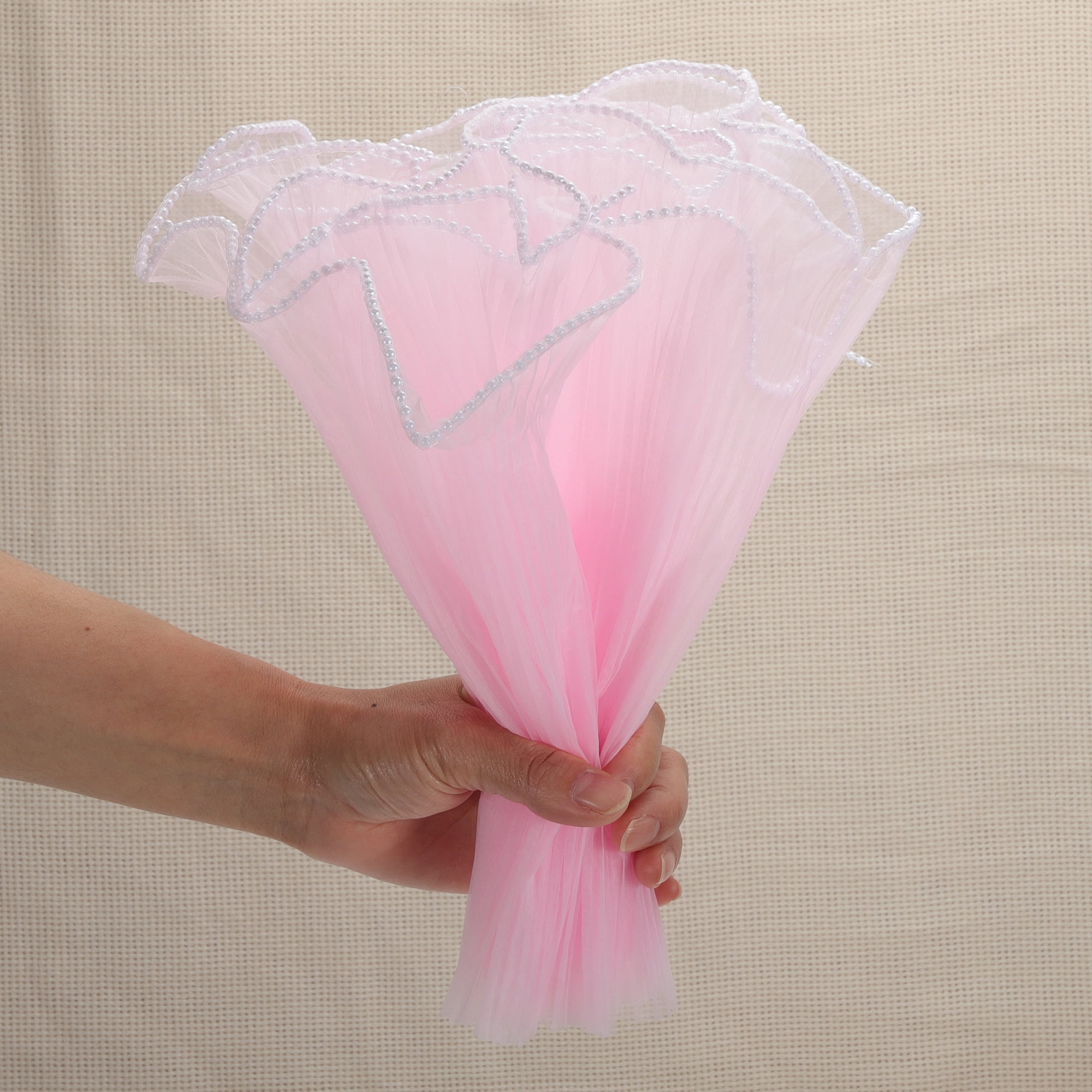 Unique Bargains Faux Pearl Edge Flower Wrap Paper for All Occasions 1 Pc Light Purple