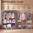 thumbnail image 3 of HONEIER 50" Closet Organizers, Storage Closet 6 Storage Spaces with 3 Hanging Area, Steel Frame Fabric Portable Closet, Easy Assembly And Dust Resistant, Grey, 3 of 9