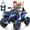 Blue-A, variant on Joyracer ATV for Kids, 24 Volt Ride on Toys, 800W 4 Wheeler with 2 XL Seater, EVA Tires Power Car Wheels with Remote, Knee Pad, Music, Bluetooth, USB, Age 3-8, Max Speed Up to 6 MPH, Black