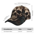 thumbnail image 2 of Fotbe Metal Style Horned Skull Gorro Clásico de Béisbol, Gorra Ajustable con Broche Snapback, Gorro de Exterior de Algodón Suave, 2 of 6