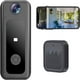 thumbnail image 1 of Timbre con video inalámbrico para hogares con visión nocturna, voz bidireccional, ángulo de visión de 130°, intercomunicador visual, 2.4 GHz, sistema de seguridad para el hogar., 1 of 5