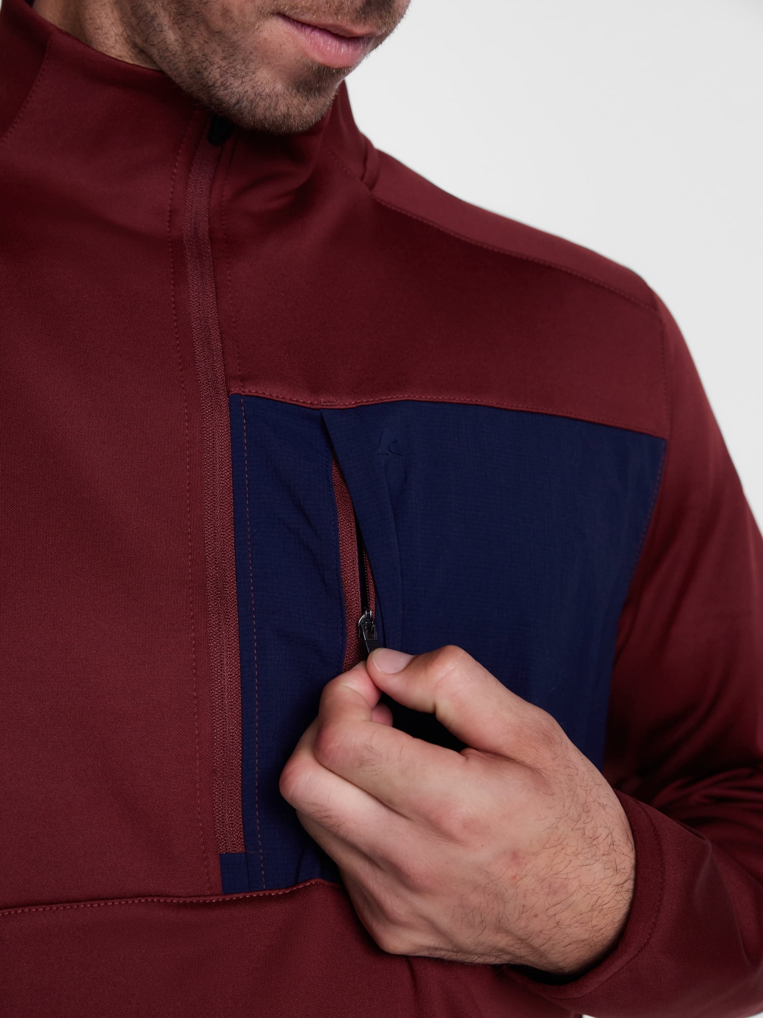 Ozark Trail Men's Half Zip Pullover with Long Sleeves, Sizes S-3XL