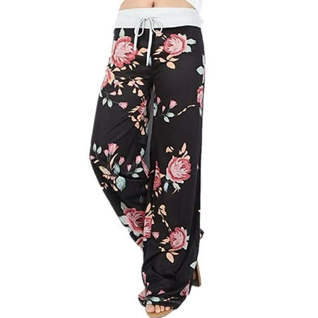VISTA - Fashion Women's Floral Print Casual Yoga Pants Loose Trousers ...