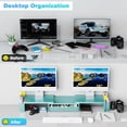 thumbnail image 2 of ANHXN desktop organizer and accessories, monitor stand with drawers and pen holders, office supplies desktop accessories, and workspace desktop organizer, 2 of 8