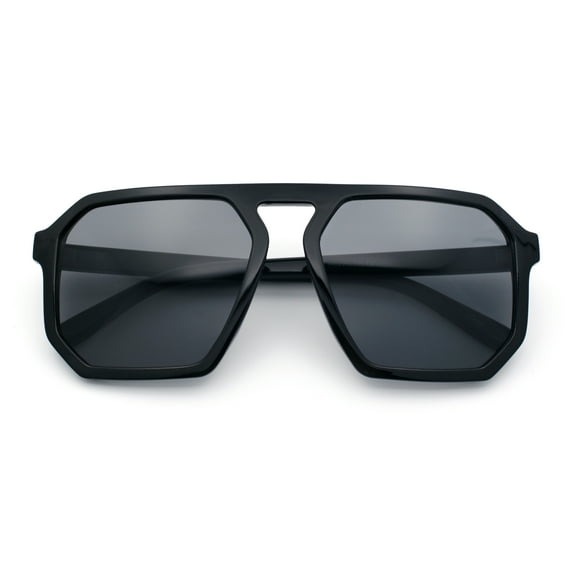 SA106 by Mens Geometric Racer Sport Sunglasses, Black, 1