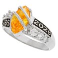 thumbnail image 3 of JackAni 10k White Gold Simulated Citrine November Birthstone 2026 Class Graduation Ring - Size 6.50, 3 of 5